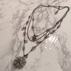 Betsey Johnson triple layer stone necklace